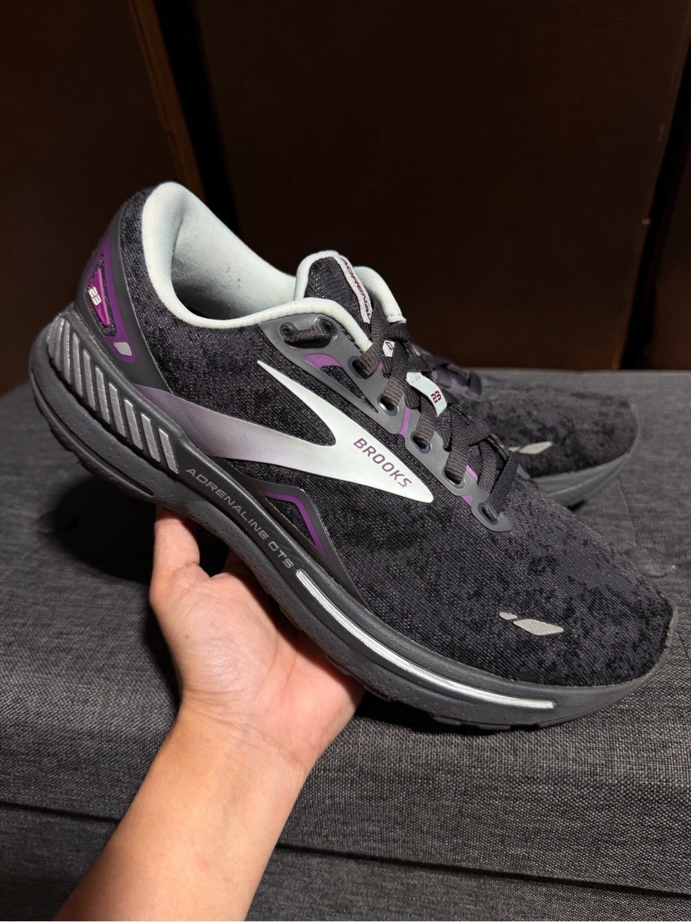 Brooks Black & Purple Women’s Adrenaline GTS Running Sneakers women’s 8